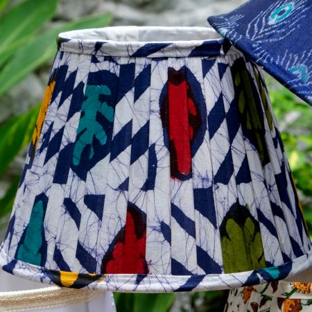 Multicolour Batik Pleated Empire Lampshade Small